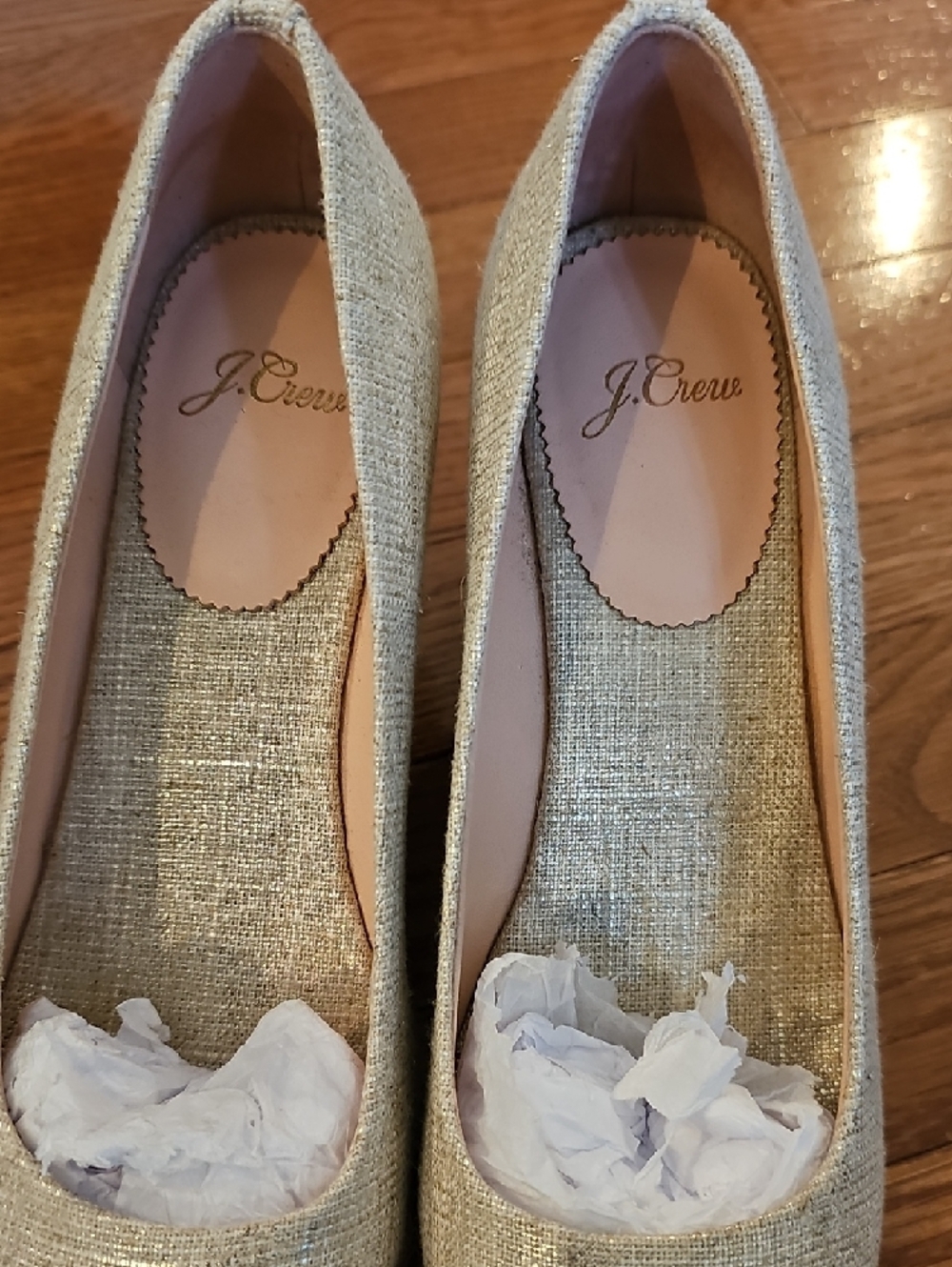 J. Crew Beige Woven Espadrille Wedges - Picture 2 of 7